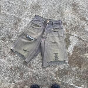 Designer double waisted denim jorts